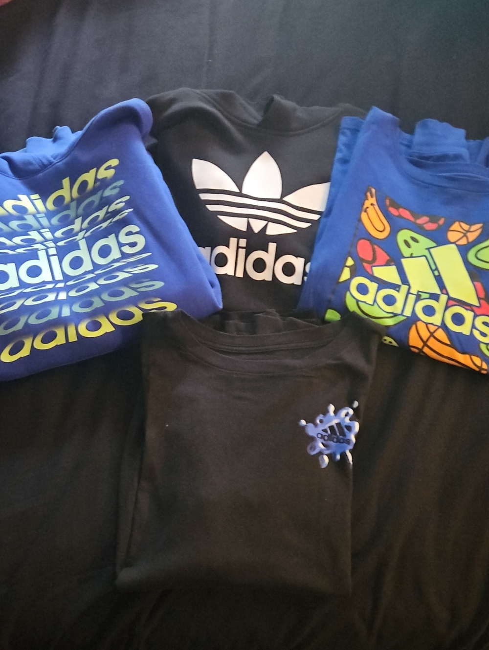 adidas Kids Multi-Color Graphic Sweatshirt Bundle - Black & Blue